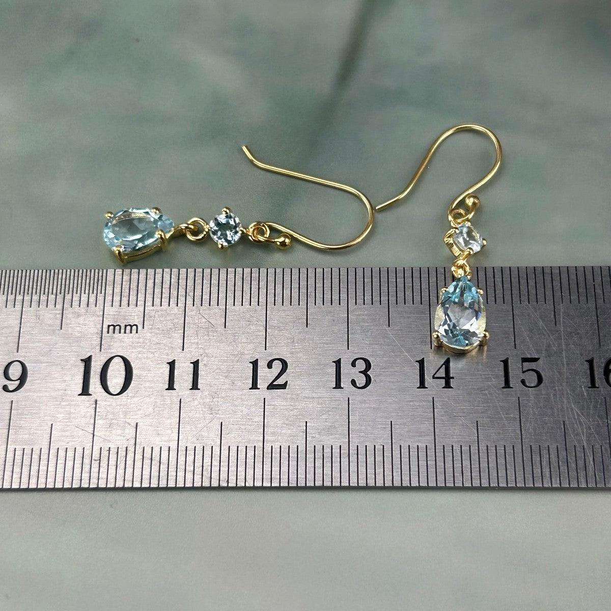 Blue Topaz Dangly Earrings