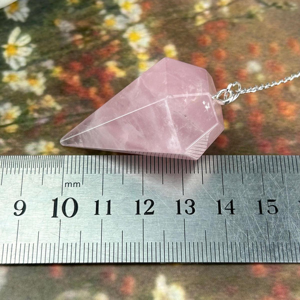 Faceted Rose Quartz Pendulum