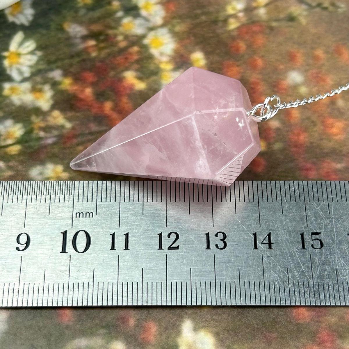 Faceted Rose Quartz Pendulum