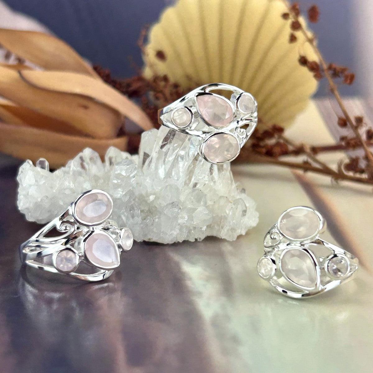 Rose Quartz Multi Stone Ring