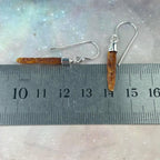 Orange Kyanite Raw Bar Drop Earrings