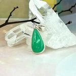 Chrysoprase Elongated Teardrop Pendant