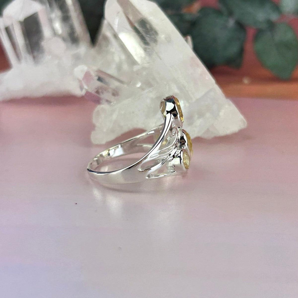 Detailed Gemstone Sterling Silver Ring