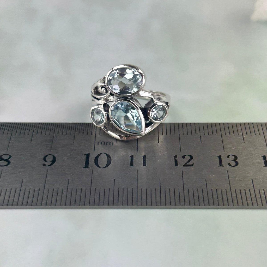 Embellished Blue Topaz Ring