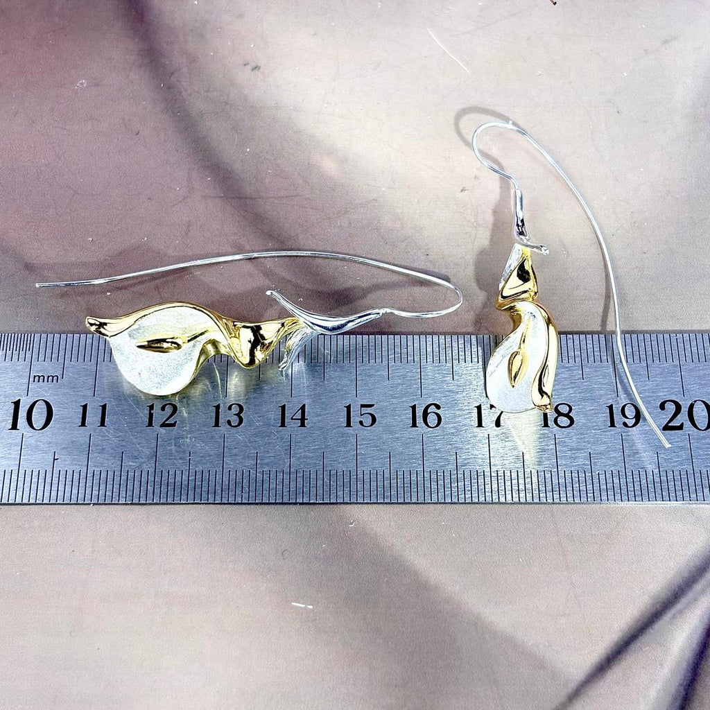 Mixed Metal Flower Earrings