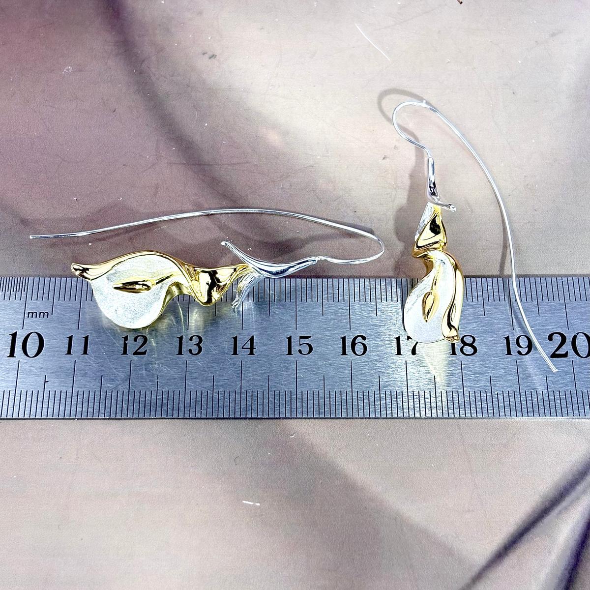 Mixed Metal Flower Earrings