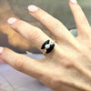 Modern Onyx And Pearl Ring