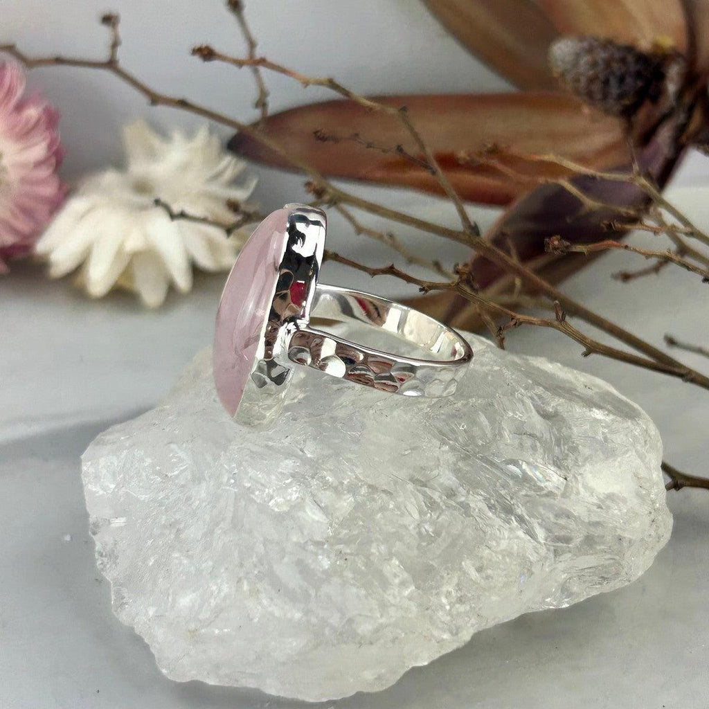 Pastel Pink Stone Silver Ring