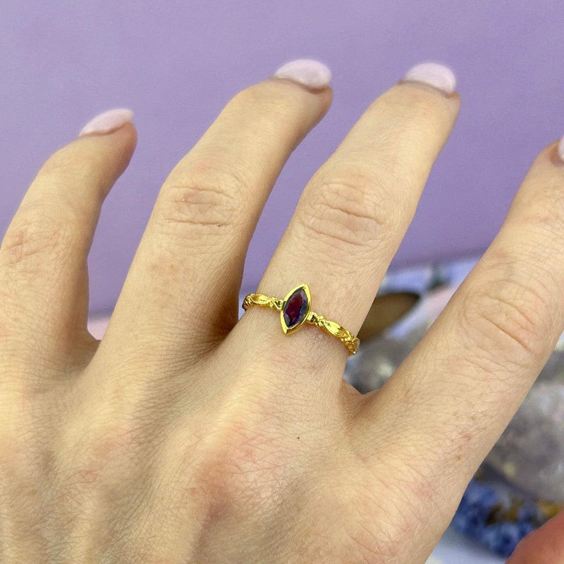 Delicate Gold Amethyst Ring