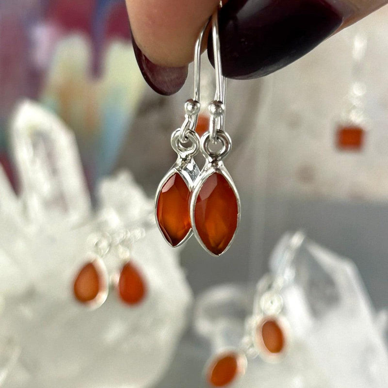 Carnelian Sterling Silver Earrings