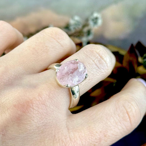 Pink Gemstone Oval Ring