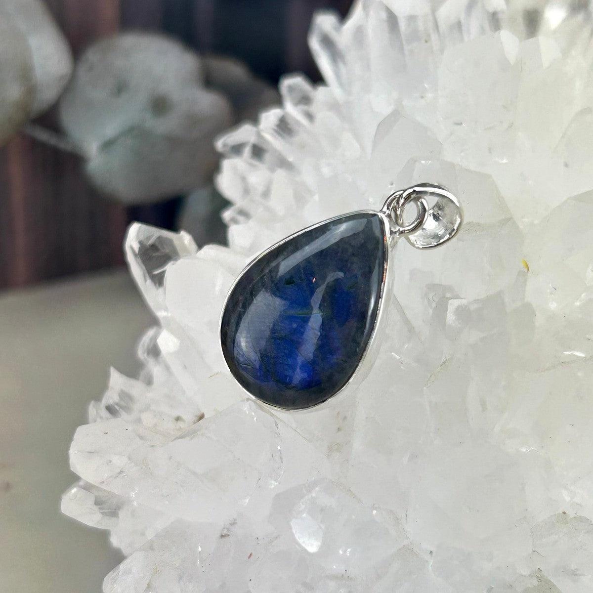 Peacock Blue Labradorite Pendant