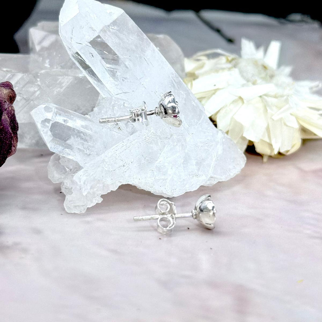 Sterling Silver Ruby Stud Earrings