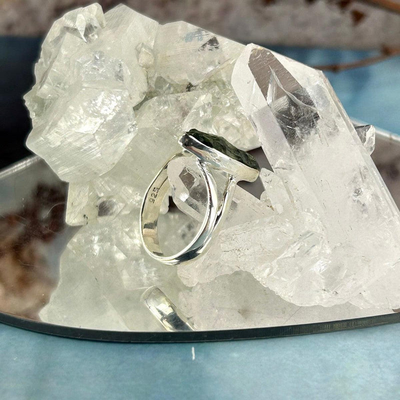 Meteorite Stone Silver Ring