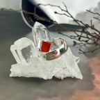 Carnelian Diamond Cut Stone Ring