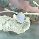 Freeform Shape Rainbow Moonstone Ring