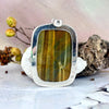 Golden-Blue Tiger’s Eye Rectangle Large Pendant