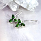Green Gemstone Flower Earrings