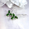 Green Gemstone Flower Earrings