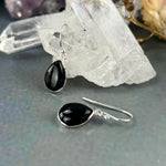 Black Onyx Pear Drop Earrings