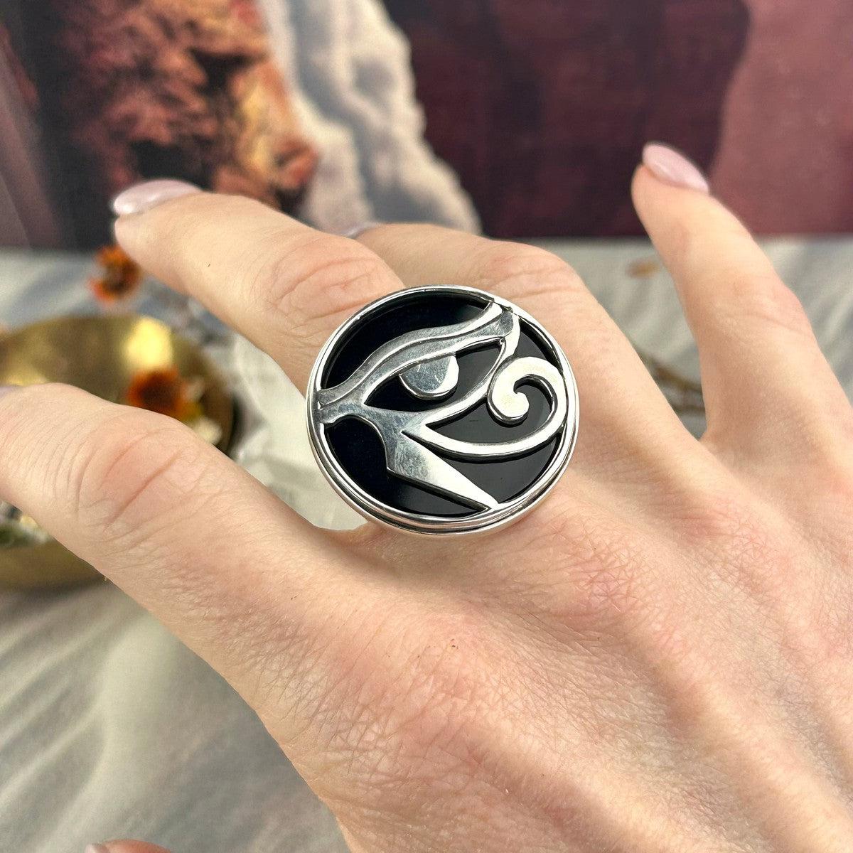Black Onyx Eye Of Horus Ring