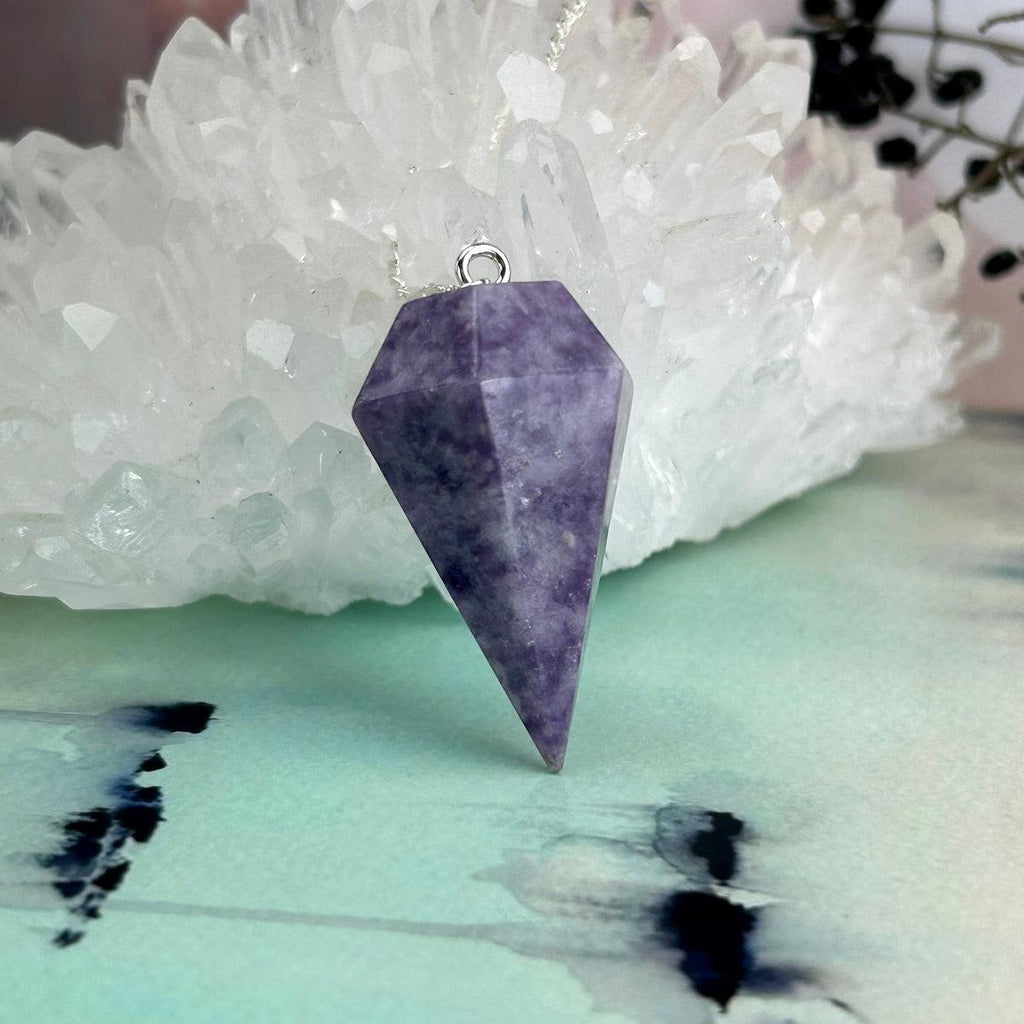 Lepidolite Stone Pendulum