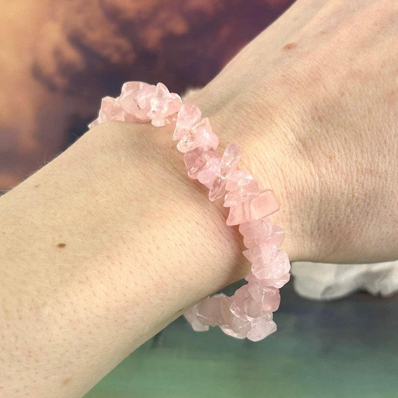 Rose Quartz Crystal Chip Bracelet