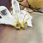 Green Crystal Gold Earrings