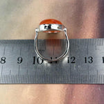 Orange Crystal Silver Ring