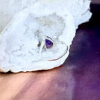 Assorted Gemstone Teardrop Cut Wave Ring