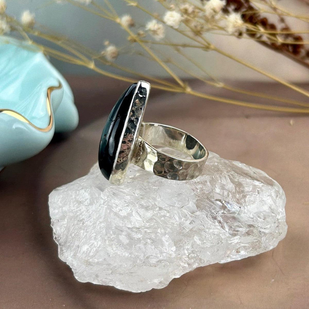 Black Tourmaline In Silver Setting