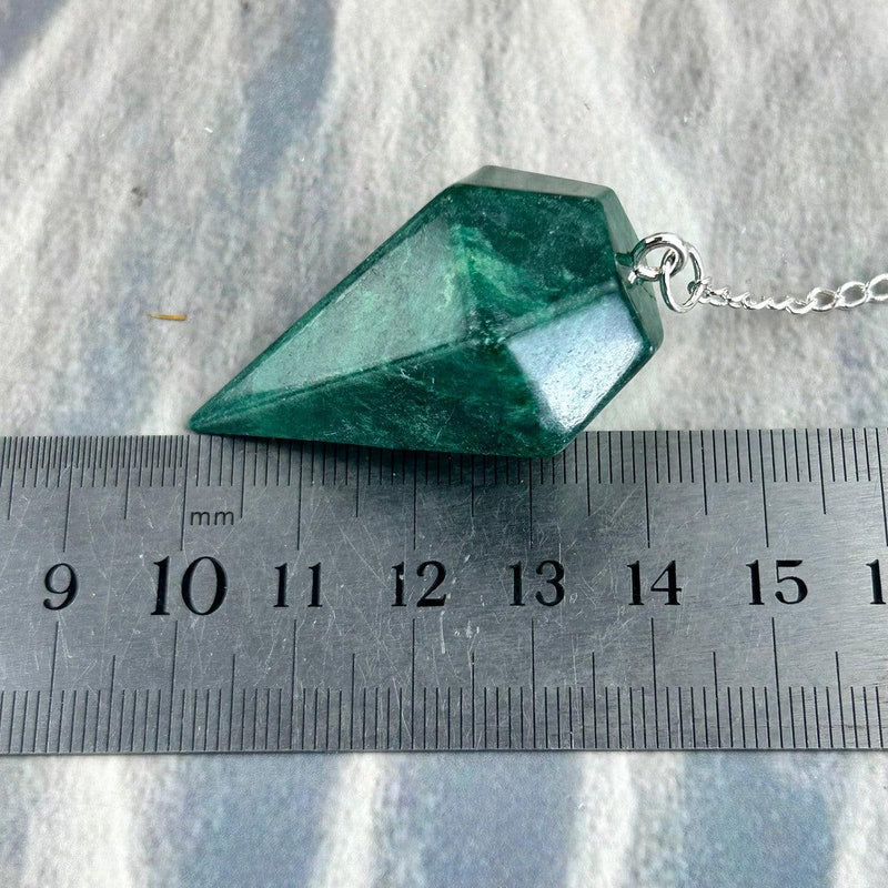 Fuchsite Pendulum On Silver Chain