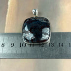 Square Metallic Stone Pendant