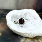 Round Garnet Ring