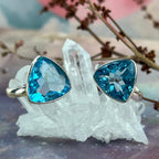 Trillion Cut Blue Topaz Ring