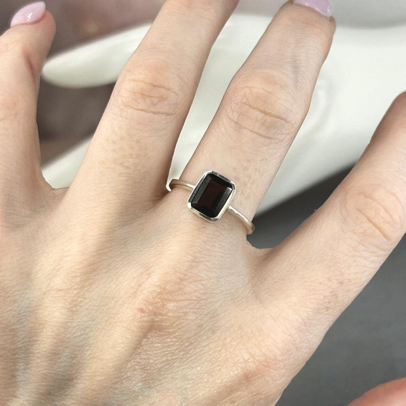 Assorted Gemstone Emerald Cut Ring