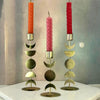 Gold Moon Phase Candle Holders