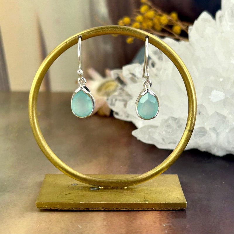 Pastel Green Crystal Earrings