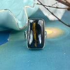Golden Tiger's Eye Battered Ring