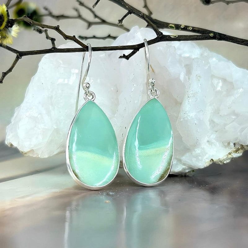 Chrysoprase Large Teardrop Earrings