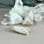 White And Pink Crystal Earrings