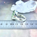 Green Crystal Pear Cut Ring