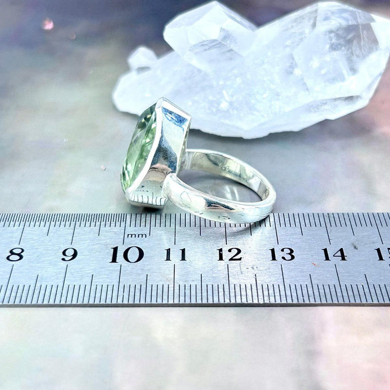 Green Crystal Pear Cut Ring