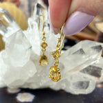 Yellow Crystal Gold Earrings