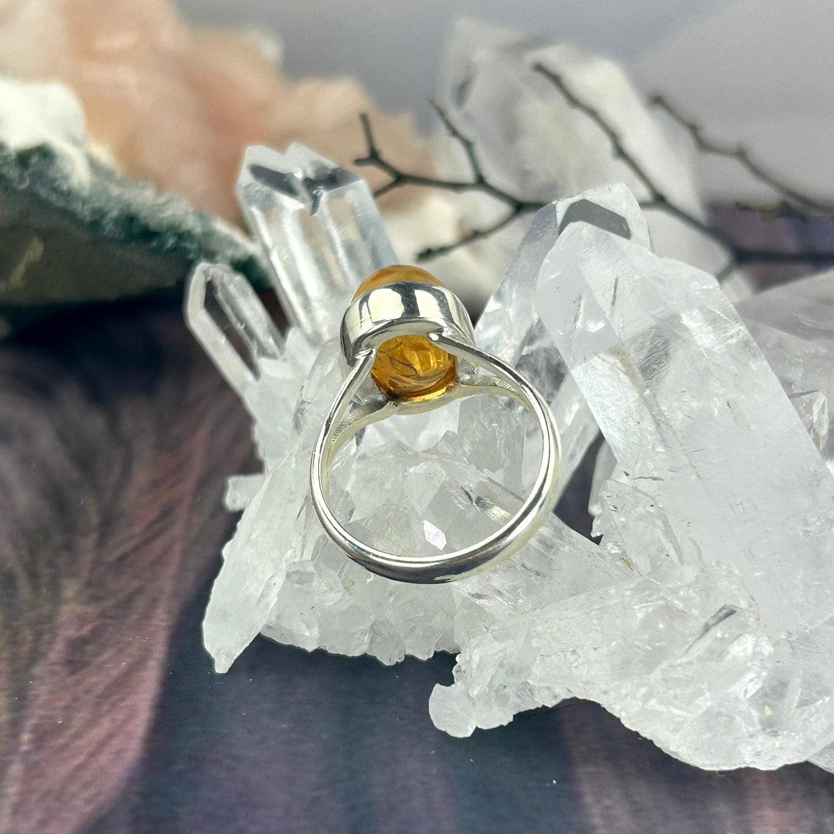 Genuine Citrine Silver Ring