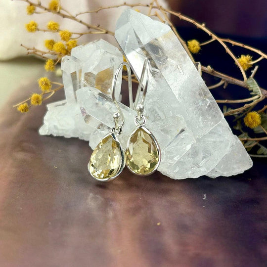 Citrine Teardrop Cut Drop Earrings