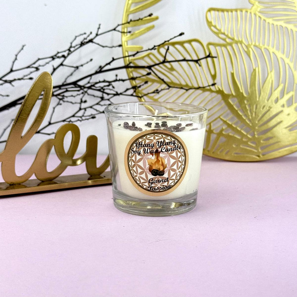 Garnet Crystal Candle
