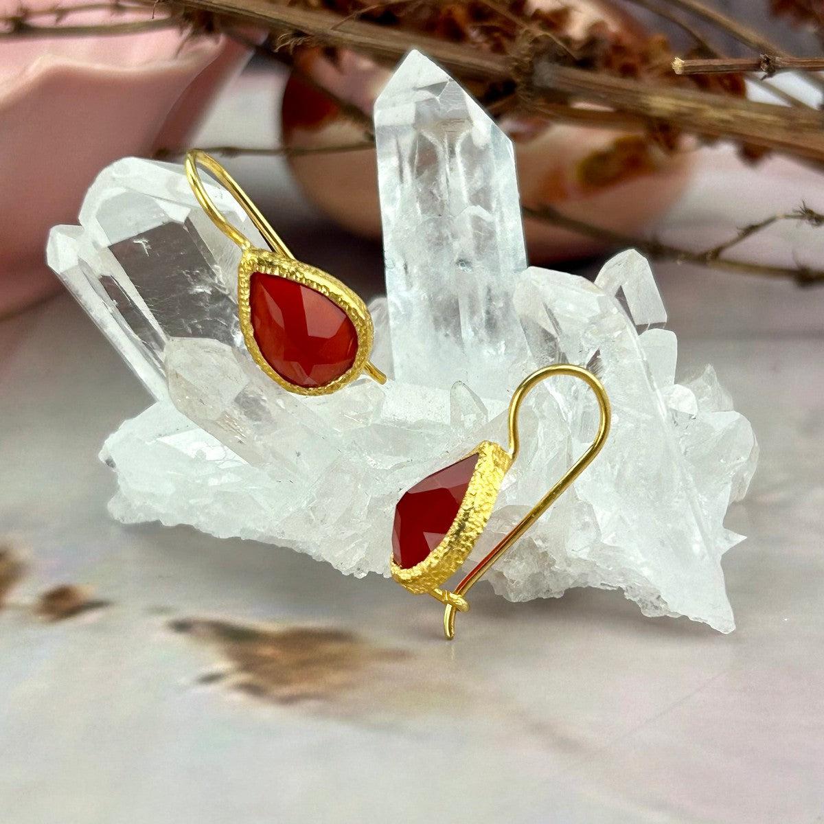 Vibrant Crystal Gold Earrings
