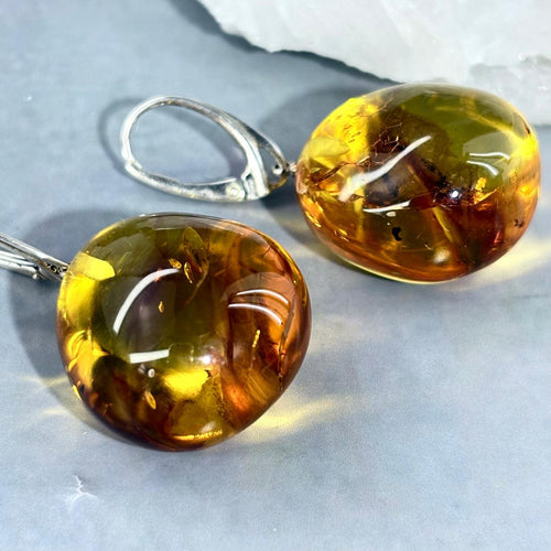 Baltic Amber Nugget Earrings