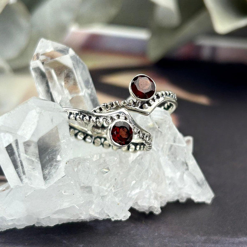 Ornate Garnet Ring